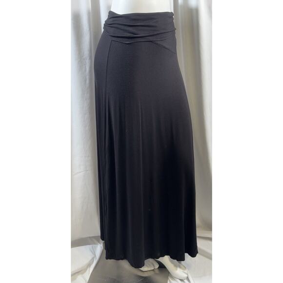 Max Studio Fold Over Waist Maxi Jersey Skirt, Black, Sz: M, 73-20 - Picture 14 of 16